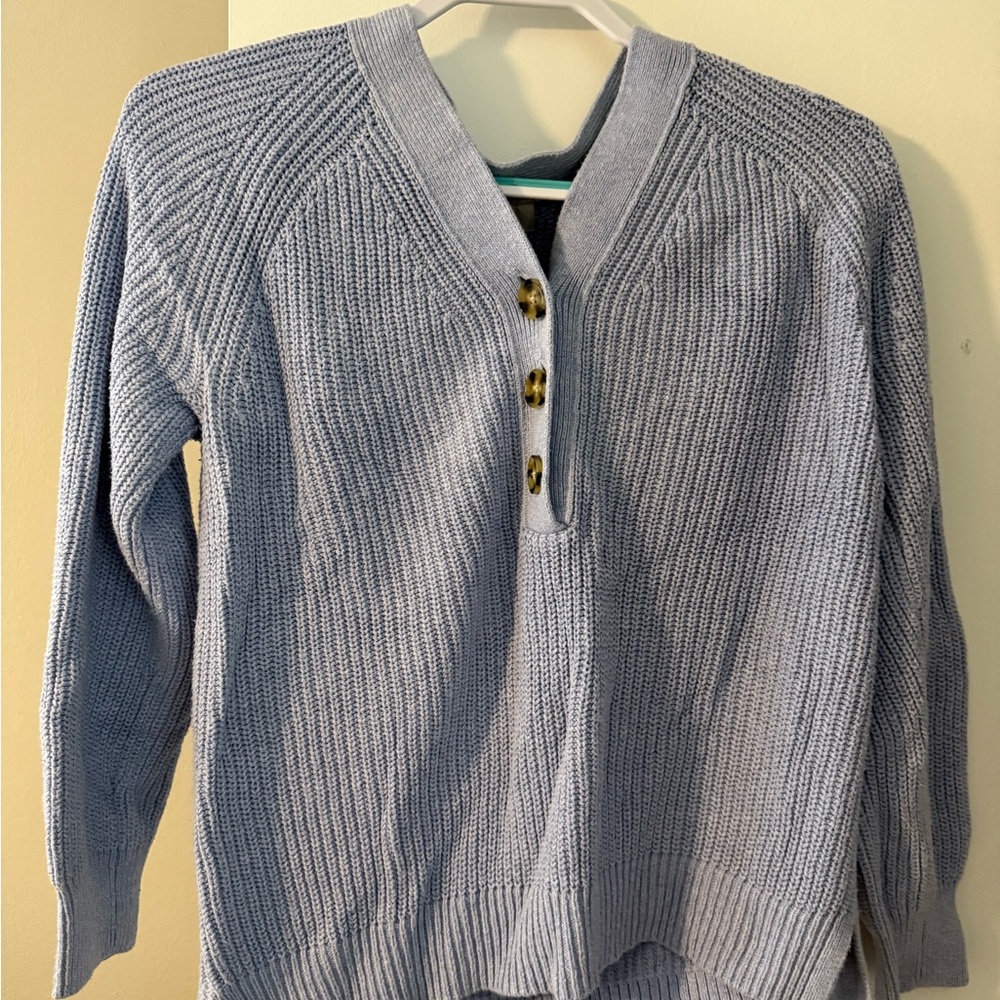 LOFT Gray V-Neck Sweater